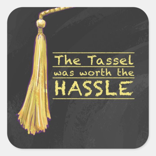 Sticker Carré Tassel Hassle Gold (Devant)