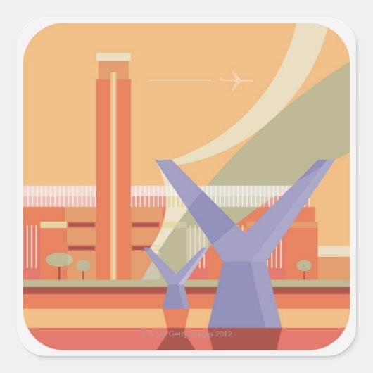 Sticker Carré Tate Gallery et Millennium Bridge (Devant)