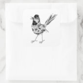 Sticker Carré Tatouage d'oiseaux (Sac)