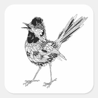 Sticker Carré Tatouage d'oiseaux