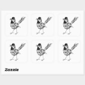 Sticker Carré Tatouage d'oiseaux (Feuille)