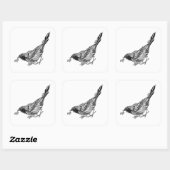 Sticker Carré Tatouage d'oiseaux (Feuille)