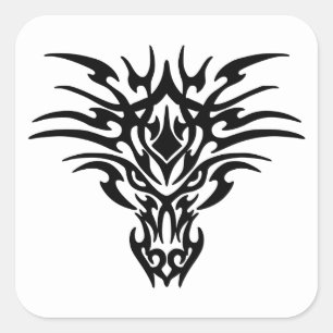 Sticker Carré Tatouage Face-Dragon