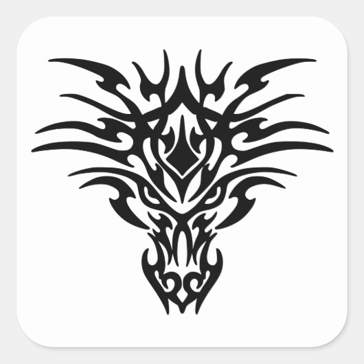 Sticker Carré Tatouage Face-Dragon (Devant)