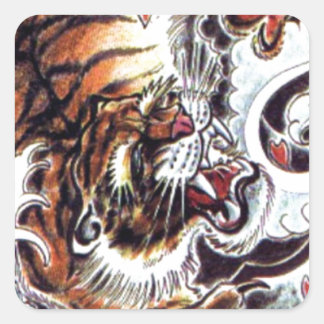 Sticker Carré Tatouage japonais