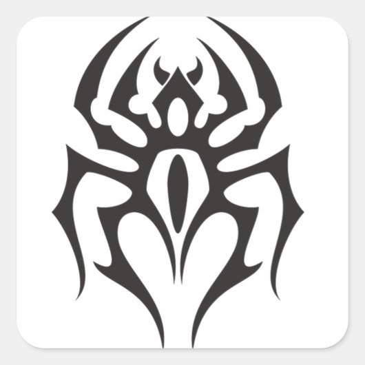 Sticker Carré Tatouage tribal d'araignée (Devant)