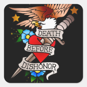 Sticker Carré tatouage vintage d'aigle