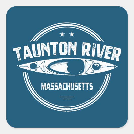 Sticker Carré Taunton River Massachusetts Kayak (Devant)