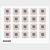 Sticker Carré Taupe business name qr code instagram (Feuille)