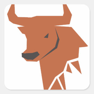 Sticker Carré Taureau Bronze Silhouette Zodiaque