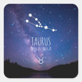 Sticker Carré Taurus | Constellation Zodiaque personnalisée (Devant)