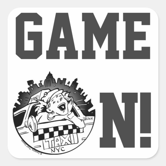 Sticker Carré Taxi fille (Devant)