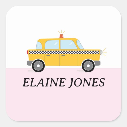 STICKER CARRÉ TAXI NYC (Devant)