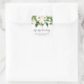 Sticker Carré Tchin Tchin Hourra Élégant Mariage Fleur Blanche D (Sac)