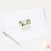 Sticker Carré Tchin Tchin Hourra Élégant Mariage Fleur Blanche D (Enveloppe)