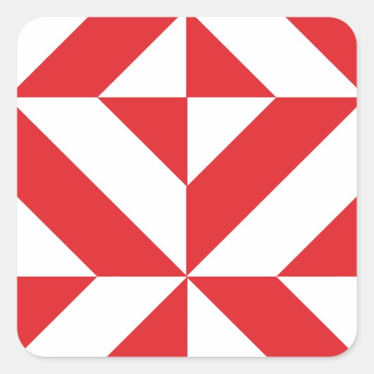 Sticker Carré Tchry Red Geometric Deco Cube Pattern (Devant)