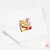 Sticker Carré Tea Rose aquarelle art original Flower (Enveloppe)