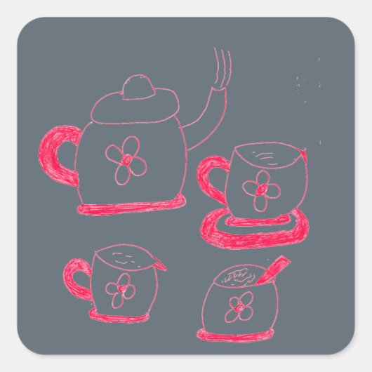 Sticker Carré Tea Time (Devant)