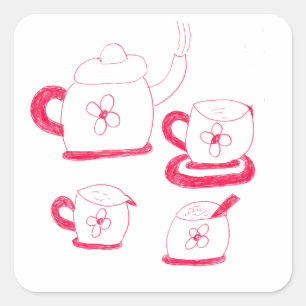 Sticker Carré Tea Time