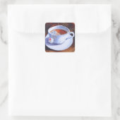 Sticker Carré Teacup & Saucer avec Teabag (Sac)