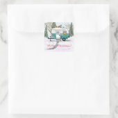 Sticker Carré Teal Camper Christmas (Sac)