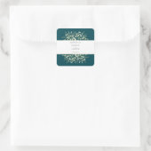 Sticker Carré Teal Eucalyptus Together Forever Wedding  (Sac)
