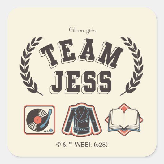 Sticker Carré Team Jess Gilmore Girls Design (Devant)