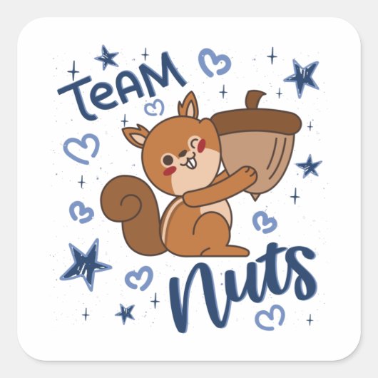 Sticker Carré Team Nuts Genre Revey Party Blue Boy (Devant)