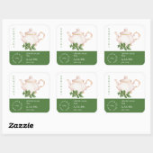 Sticker Carré Teapot Lemon Balm Tea Label (Feuille)