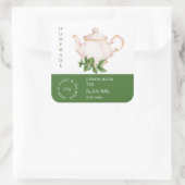 Sticker Carré Teapot Lemon Balm Tea Label (Sac)