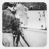 Sticker Carré Technicien de caméra (Devant)