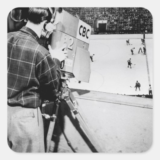 Sticker Carré Technicien de caméra (Devant)