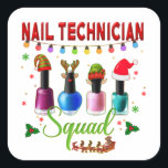 Sticker Carré Technicien de clou de Noël Propriétaires du salon<br><div class="desc">You own a nail salon ; this design est parfait pour se permettre ce Christmas season. Surprise your client with this design and enjoy this Christmas by matching with all your co-workers. Create unforgettable moments wearing this original design.</div>