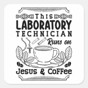 Sticker Carré Technicien de laboratoire Chimiste Laboratoire Tec