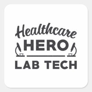 Sticker Carré Technicien de laboratoire de Héros de la santé