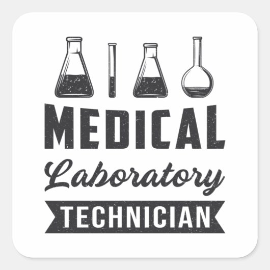 Sticker Carré Technicien de laboratoire Médicale Funny Lab Tech  (Devant)