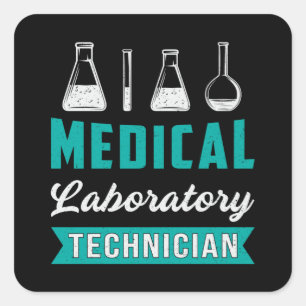 Sticker Carré Technicien de laboratoire Médicale Science Lab Tec