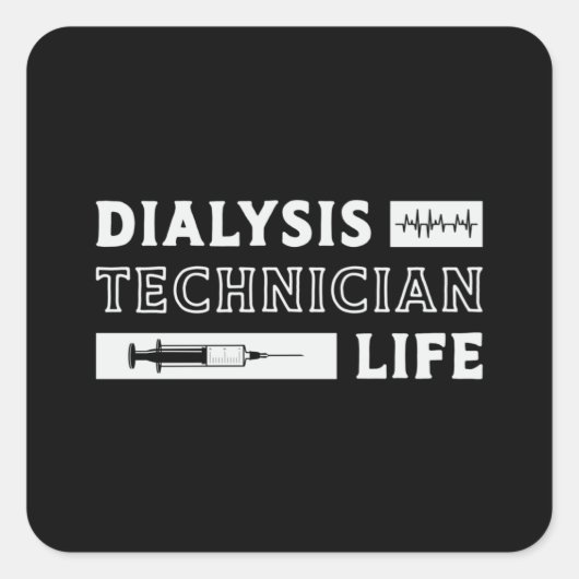 Sticker Carré Technicien en dialyse Infirmière en néphrologie (Devant)