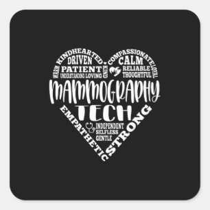 Sticker Carré Technicien en mammographie, Mammo