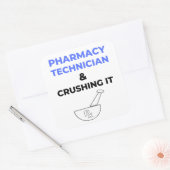 Sticker Carré Technicien en pharmacie et l'écrasement 2 (Enveloppe)
