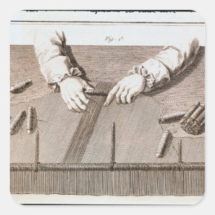 Sticker Carré Technique Basse-Lisse à la tapisserie des Gobelins