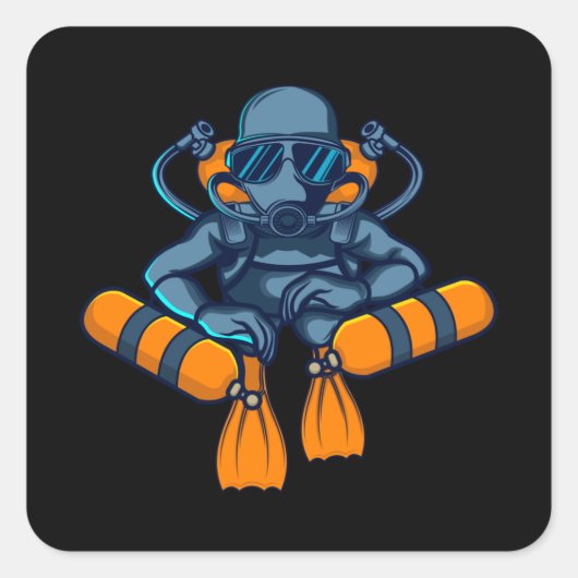Sticker Carré Technique Plongeurs Techniques Rebreather (Devant)