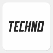 Sticker Carré TECHNO Music (Devant)