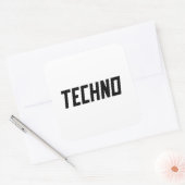 Sticker Carré TECHNO Music (Enveloppe)