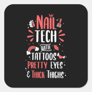 Sticker Carré Technologie Nail Avec Tatouages
