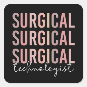 Sticker Carré Technologue chirurgical Technique chirurgicale Tec