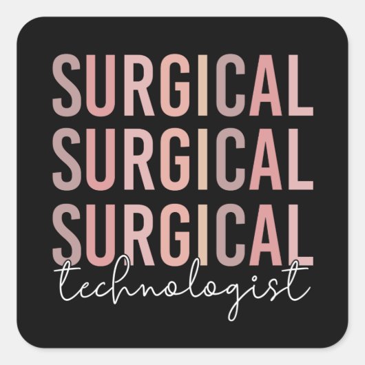 Sticker Carré Technologue chirurgical Technique chirurgicale Tec (Devant)