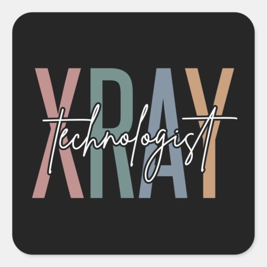 Sticker Carré Technologue en radiographie de Xray Tech Cadeaux m (Devant)