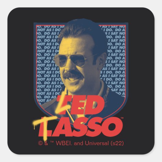 Sticker Carré Ted Lasso | Insigne Led Tasso (Devant)