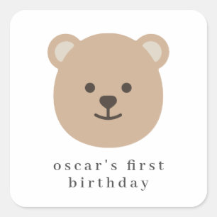 Sticker Carré Teddy Bear Face - Papier Napkin